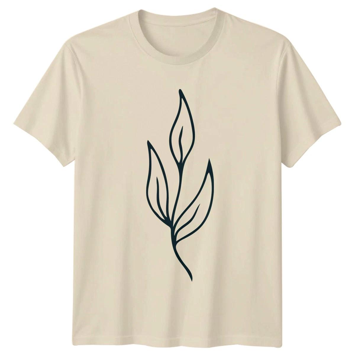 Minimalist Botanical Leaf Plant Line T-Shirt Line Art Foliage Botanical L