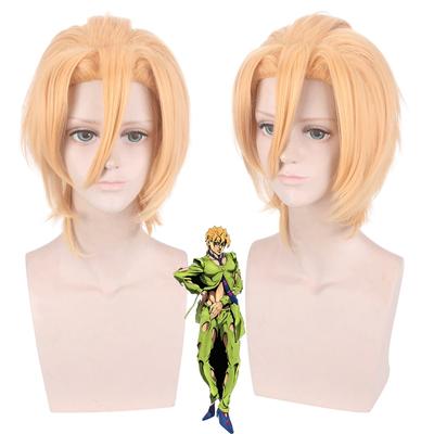 35CM Pannacotta Fugo Cosplay Wig Anime JoJo's Bizarre Adventure Golden Wind Short Blond Hair Wig Halloween Carnival Costume Wigs