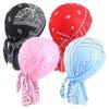 4Pcs Cashew Amoeba Print Elastic Pirate Hat, Rapper Bandana Head Wrap, Print Pattern Placement Random