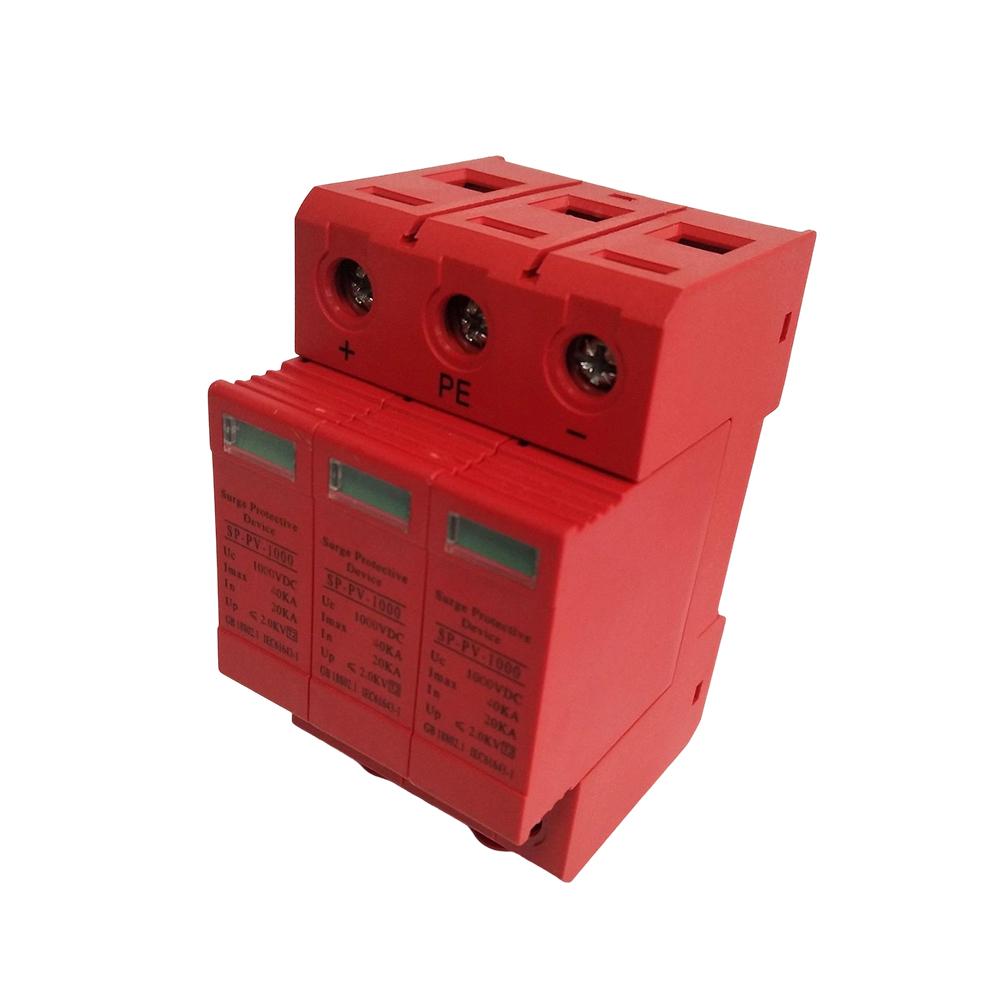 1pc Surge Protective Device 2P 3P DC1000V 40KA Solar PV Photovoltaic Arrester For Solar Photovoltaic Applications