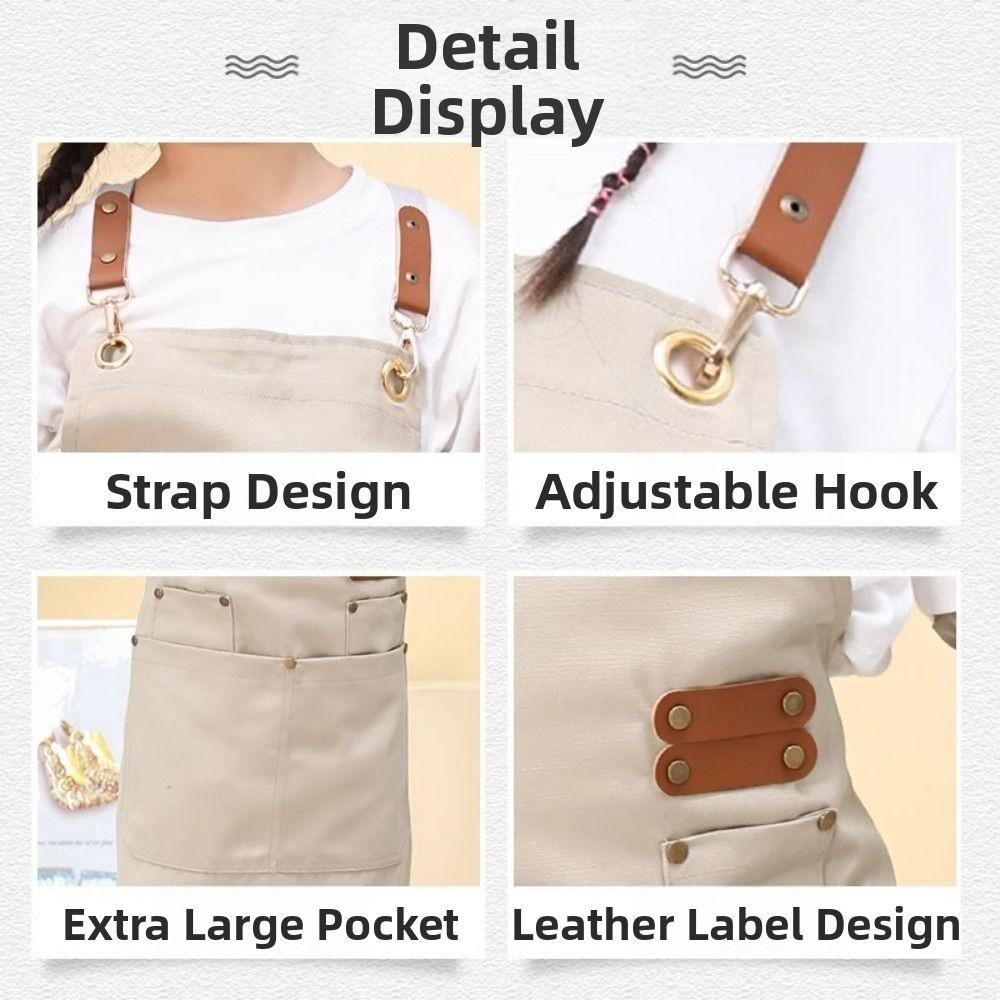 Lightweight Children's Canvas Apron Minimalist Kids Chef Costume Kids Cooking Apron  Baking