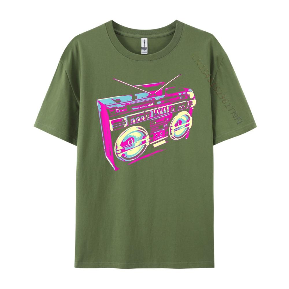 Cool Cassette Boom Stereo Music Player Box Design Funny Shirts Shirts Harajuku Comfortable TShirt Casual
