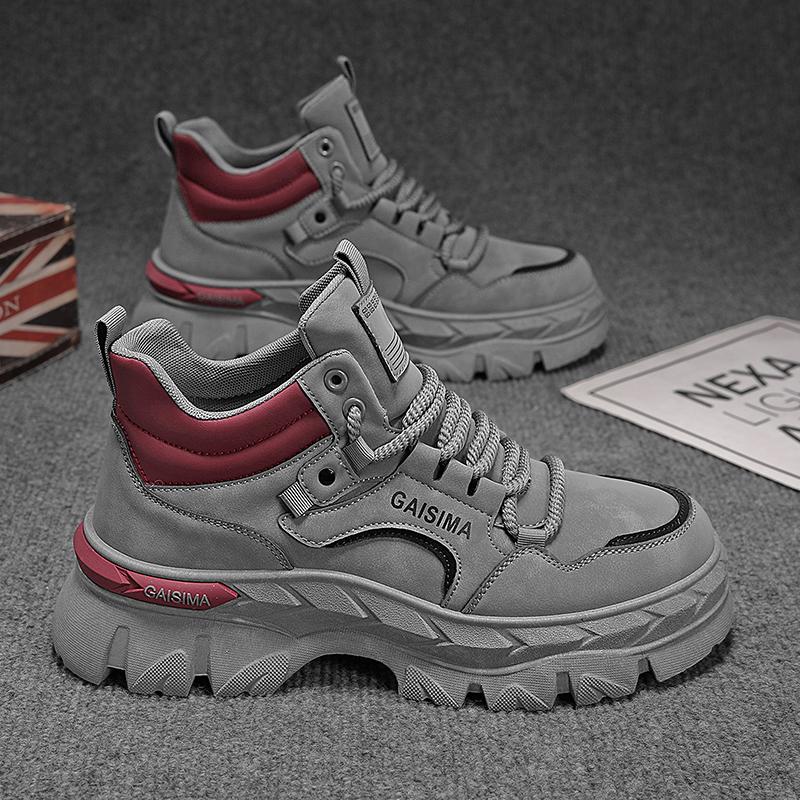 Neue Mode Herbst und Winter Herren High Top Martin Stiefel Studenten Männlich Jungen Trendy Weiche Sohle Arbeitsschuhe Arbeitsschutz Martin Sneakers