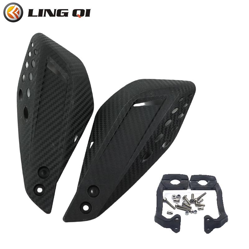 LINGQI Carbon Fiber Texture Universal Handlebar Protector Handguard Fit for Dirt Bike Front Brush Guard Bar Handle Protector