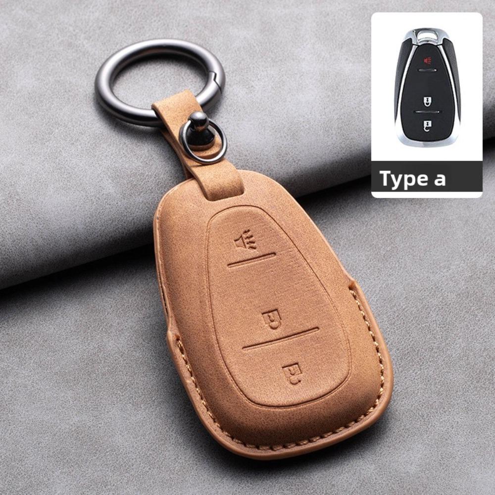 Premium for Nappa Leather Key Cover for Chevy Malibu XL Equinox Blazer Camaro Car Keys