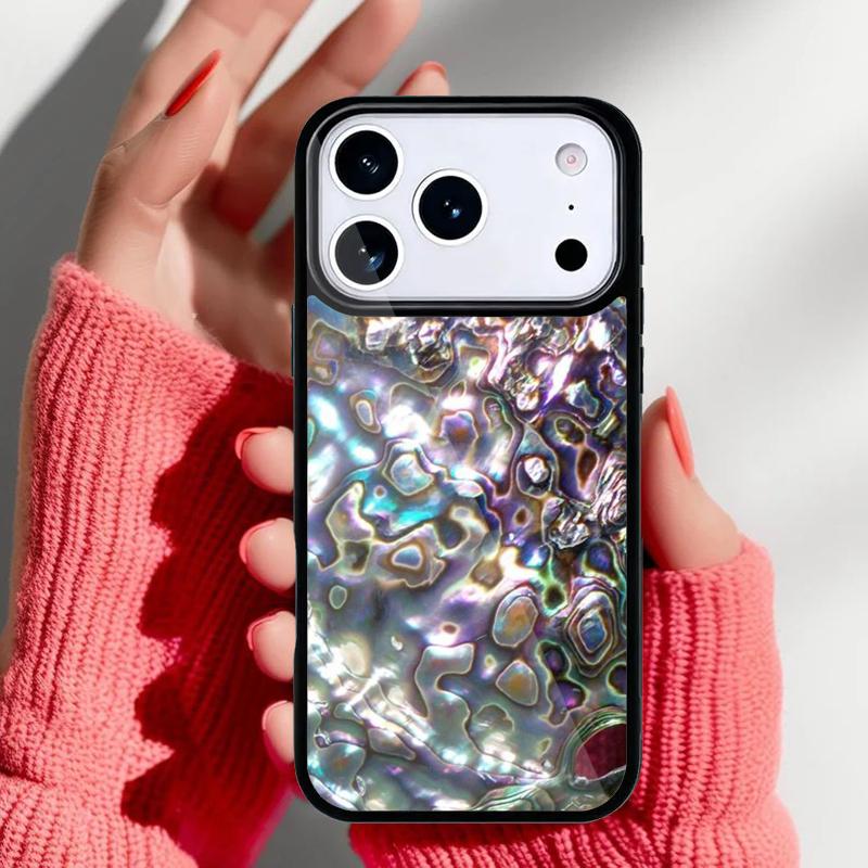Abalone Shell pattern Phone Case for iPhone 17 16 15 14 13 Pro Max Back Cover for 12 11 Pro Coque