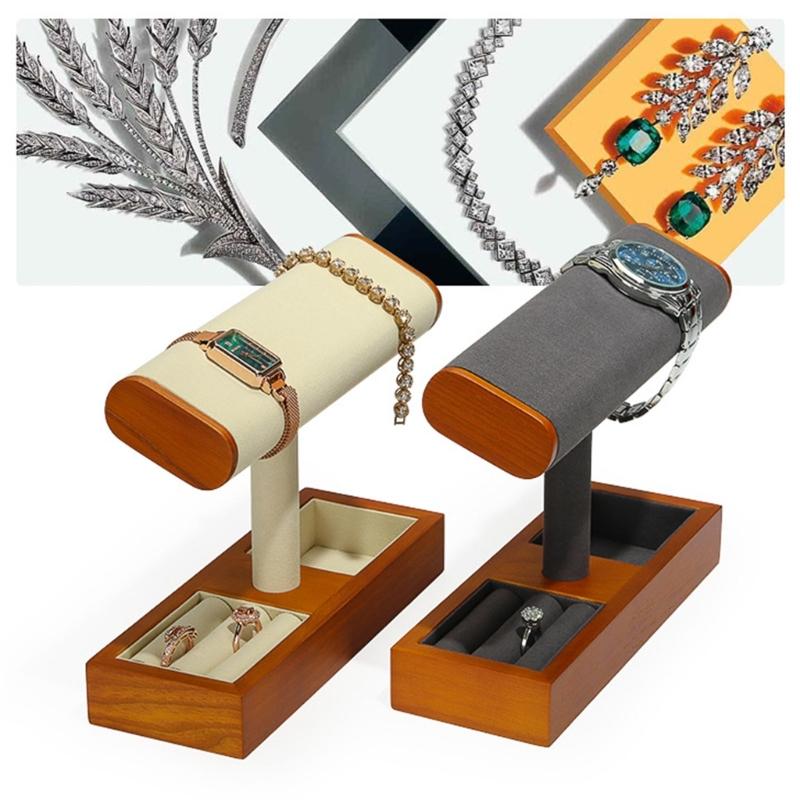 Elegant Wood T Bar Display Holder Versatile Solid Wood T Bar Jewelry Display Holder for Trade Shows and Retail