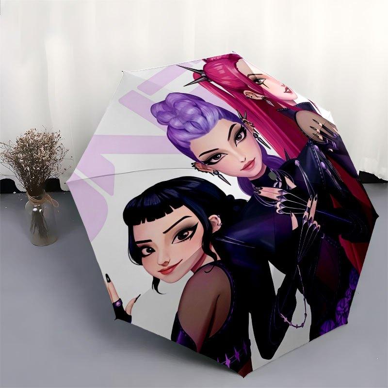 Gothic Lolita Punk Style Women's Clothing SetUmbrella with Cute Design,Portable 3-Fold Compact Umbrella for Men&Women,Valentine's Day Mother