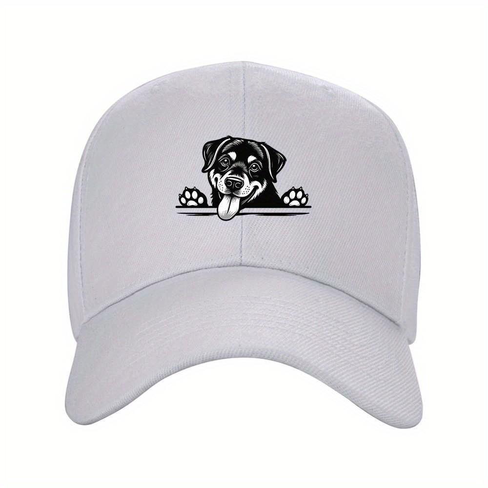 Rottweiler Peekaboo Dog Baseball Cap Adjustable Polyester Summer Outdoor Casual Hat