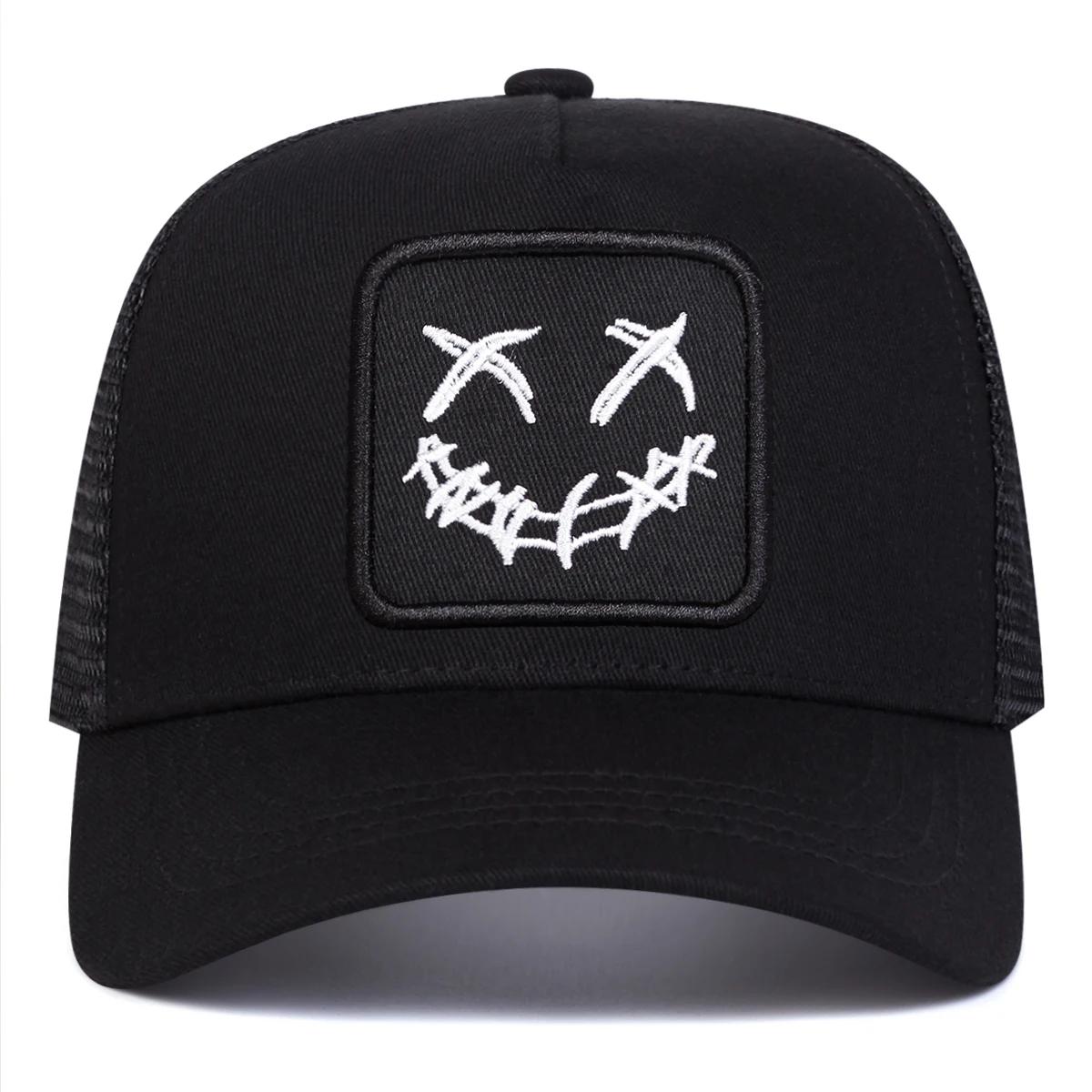 

Unisex Xx Smiling Face Embroidery Baseball Net Caps Spring And Summer Outdoor Adjustable Casual Hats Sunscreen Hat Sports Cap