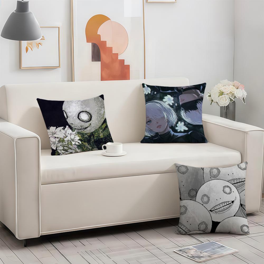 Game NNieRES EEmil cushion cover Birthday Anniversary Gifts Double Sided Printed Zipper Cushion Cover Soft Skin Bedding