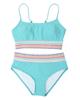Azura Exchange Patchwork Striped Spaghetti Strap High Waist Bikini Swimsuit