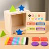 Kids Montessori Sorting Wooden Toys Permanent Box Color Shape Matching Games Fine Motor Training Parish Sensory Educational Toys