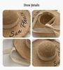 Women's Straw Beach Hat with Frayed Edge and Raffia Tie - Versatile Wide Brim Sun Hat for Summer Seaside Vacations