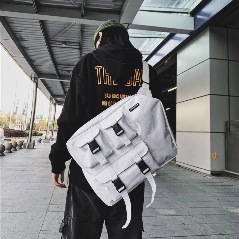 Schoolbagins Versatile Fanny Pack Trendy Cool Personalized Breast Bag Men's Simple Small Satchel Outdoor Sports Mobile Phone Bag Men's Messenger Bag
