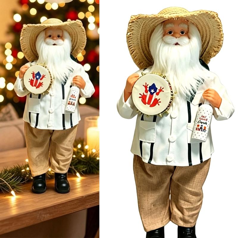Christmas Shelf Accent Santa Figure for Entryway Table Use, Side Table Placement, and Indoor Seasonal Home Display for Holiday Shelf Use