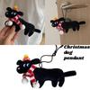 Cute Black Dog Plush Toy Christmas Ornament For Student Backpack Decoration Gift Short Plush, Black, 159cm