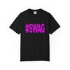 SWAG Schwarzes T-Shirt | Kräftiger Pinker Hashtag-Text