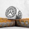 Norse Mythology Rune Ring Viking Bear Paw Stainless Steel Mens Rings Punk Hip Hop Rock for Male Boyfriend Jewelry Gift