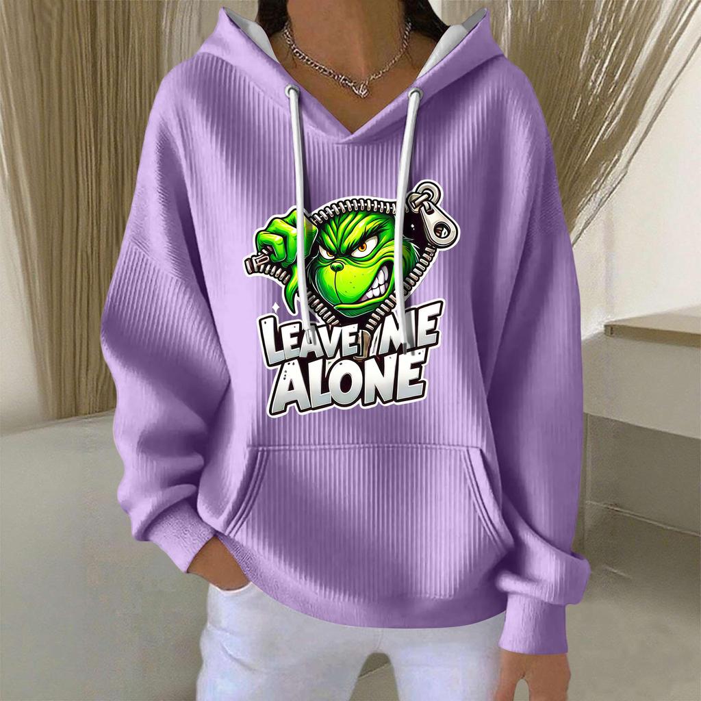 Women's Fashion Casual Christmas Angel Print Pullover Long-Sleeve Sweatshirt