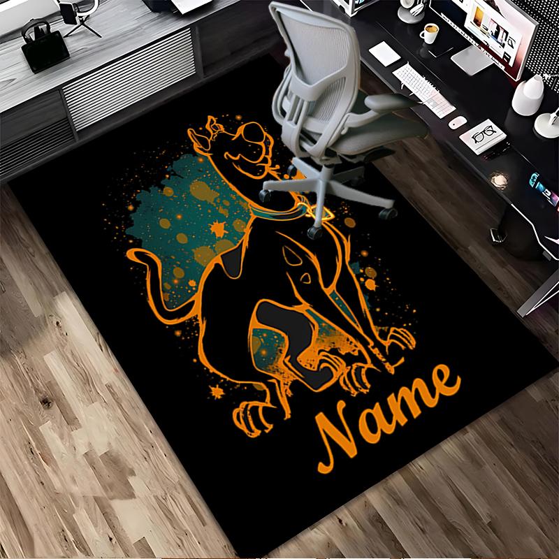 Custom Name Dog Artwork Living Room Non-Slip Area Rug Soft Carpet for Bedroom Kids Playroom Sofa Office Home Decor Doormat