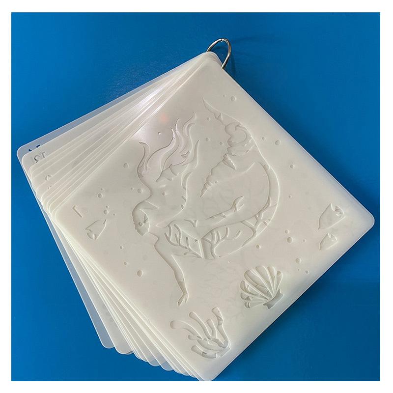 16 Sheets/set, Marine Creatures, Painting Templates, DIY Hand Drawn, Graffiti, Childlike Fun, Painting Tools, Plastic, Hollow Templates