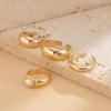 Ingemark 4Pcs/Set Stylish Simple Smooth Geometric Rings for Women Men Bohemia Exquisite Imitation Pearl Rings New Year Jewelry