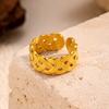 Luxury 18K Gold 316L Stainless Steel Open Adjustable Ring For Women Premium Tarnish Free Titanium Steel Band Ring Jewelry