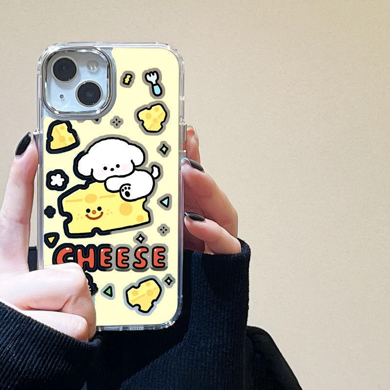 Cute Cheese Dog for iPhone17PorMax Cartoon Phone Case 16 Apple 13 Large Hole 14/15