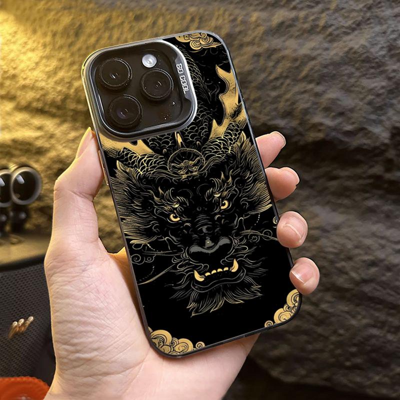 Cool dragon totem Phone case iPhone 15 Pro Max 11 12 13 16 14 Plus Silicone Shockproof Case Lens protector shell