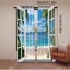 2Pcs Coastal Chic Beach Pattern Curtains Suitable For Bedroom Bathroom Living Room Dining Room Study Room Office A