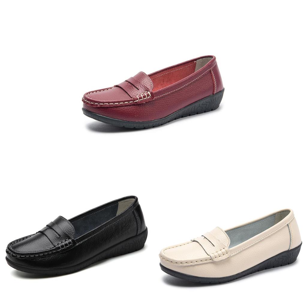 Leather Womens Loafers With Soft Pu Insole For Casual Summer Wear