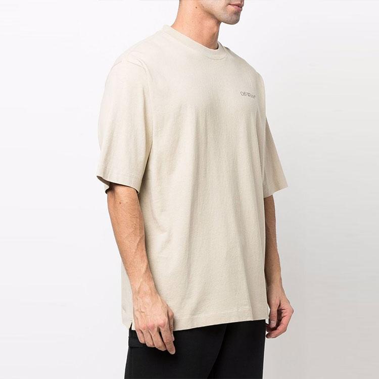 Off-White Caravaggio Crowning Skate Tee Dark Sand Men Tops Tan OMAA119S22JER0041710