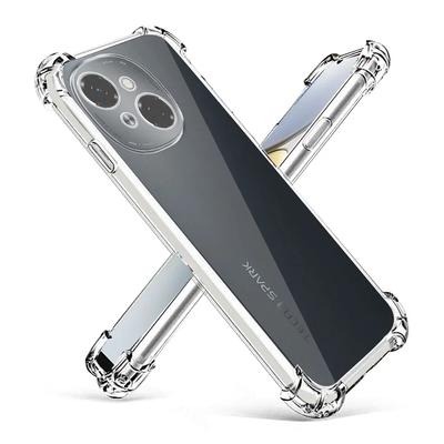Transparant siliconen hoesje voor Tecno Spark Go 2025, zacht en transparant, schokbestendig, beschermhoesje voor de achterkant.