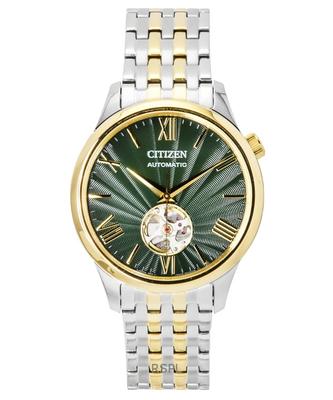 Two Tone Stainless Steel Open Heart Green Dial Automatic NH9134-83X Men's Watch