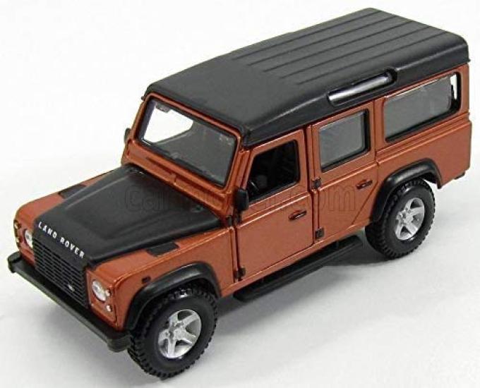 Burago Land Rover Scale Diecast Model Defender 110 Station Wagon 1995 1/32 Car (Orange)