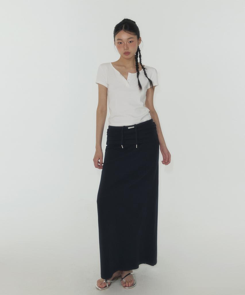 Teuwi Koren Folding Elastic Long Skirt