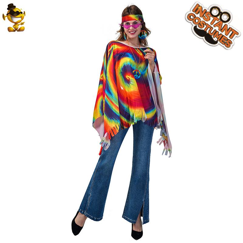 Halloween adult big girl's various retro hippie capes' women's hippie party costumes