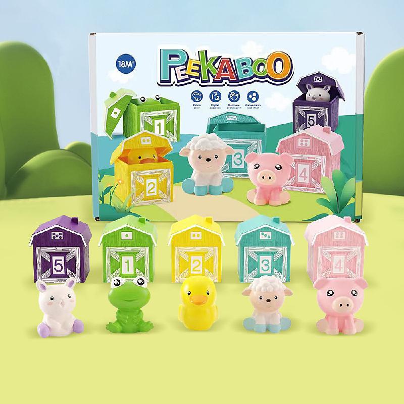 Children Animal Matching House Montessori Toys Animal Finger Puppets Color Sorting Pairing Games Thinking Training Sensory Toys