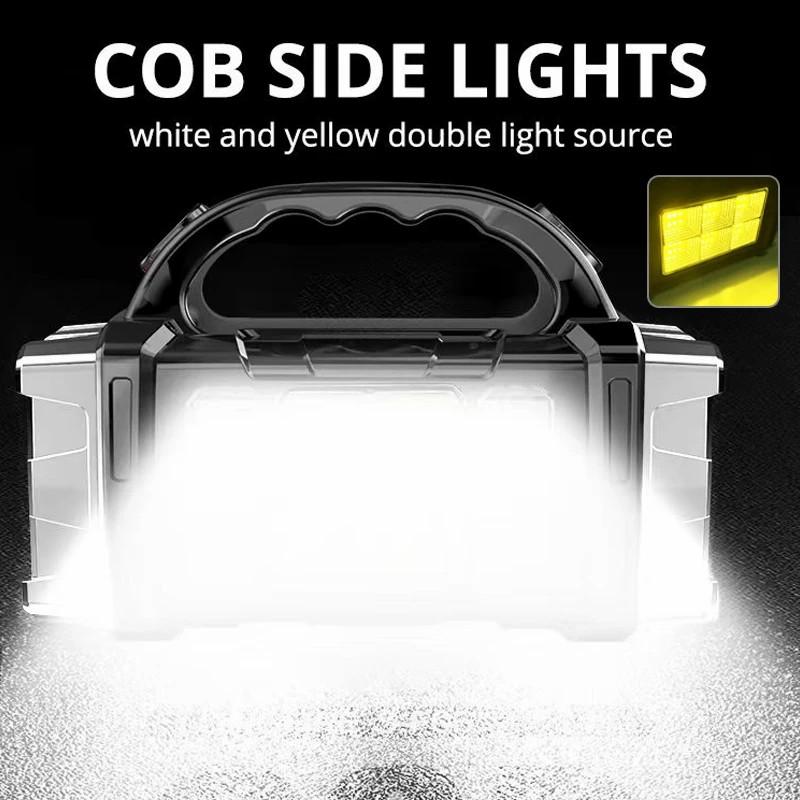 D2 Rechargeable Portable Hand Lamp 8/4 LEDs Powerful Flashlight Outdoor Camping Fishing Solar Light USB Torch COB Work Lantern