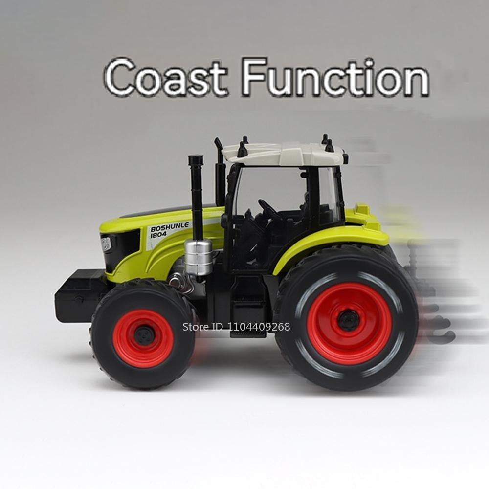 1:24 Agricultural Tractor Model Toy Car Sound Light Silding Agricultural Transport Vehicle Models Metal Diecast Gifts for Boys