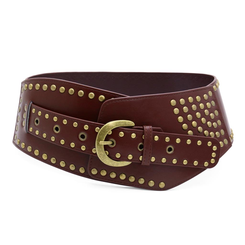 Rivet Vintage Belt Vintage Wide Belt Waist Seal Outside Spice Girl Wear Ladies Waist Seal