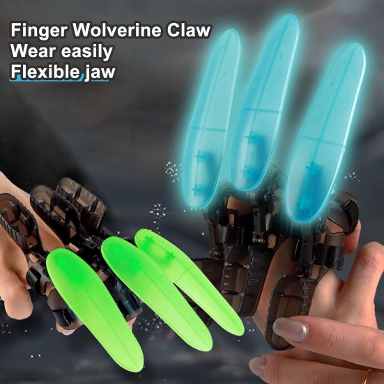 6Pcs Mechanical Retractable Wolf Claw Luminous Kids Adults Expandable Wolf Claw Halloween