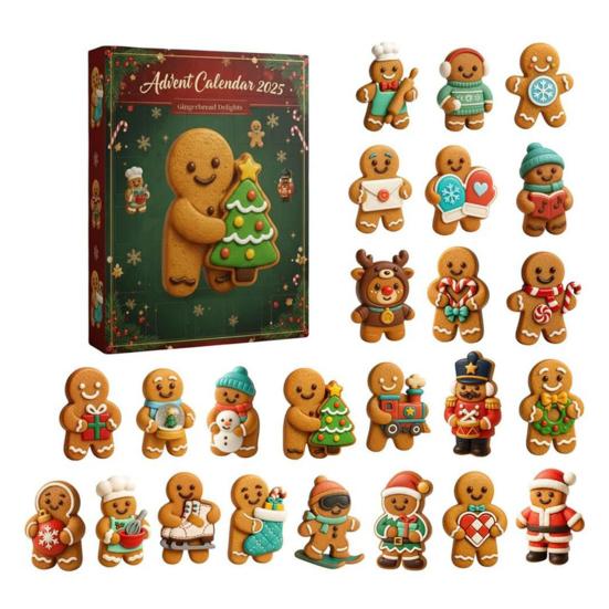 Pepperkakemann Julekalender 2025 24 Dager Nedtelling til Jul med Mini Pyntesett Julegave til Barn og Familie