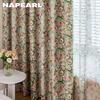1PC NAPEARL European Pastoral Style Oil Painting Rose Print Curtain Full Blackout Curtains for Bedroom Living Room Balcony Window for Home Decor
