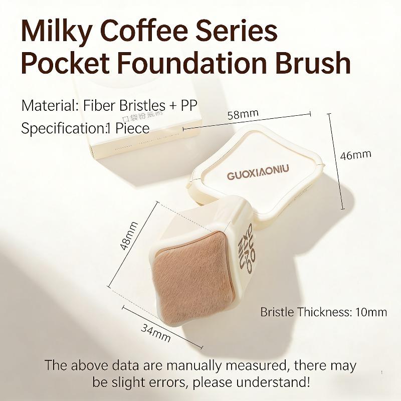 

GUOXIAONIU Milk Coffee Pocket Foundation Brush Portable Retractable Foundation Brush Travel Makeup Tools