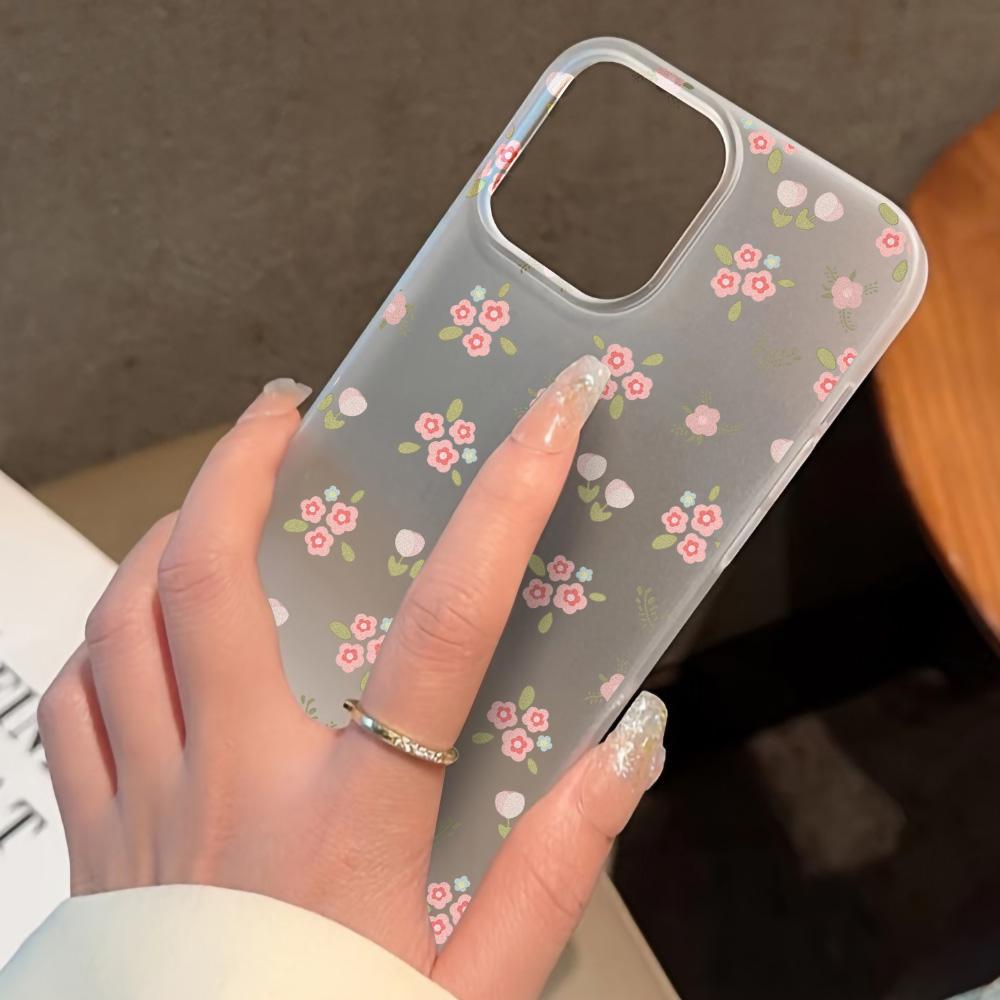 Mobile Phone Cases for iPhone 11 13 15 Pro Max 12 14 Pro Max Case iPhone 16 15 Plus 13 Pro 12 Frosted Texture Painted Cartoon Flowers