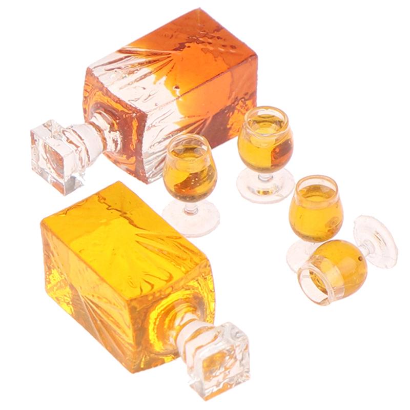 Dollhouse accessories miniature model props simulation wine bottle combination