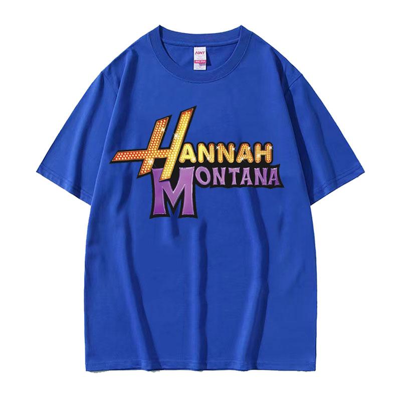 New Hannah Montana Logo T Shirt Men Women Summer Casual Short Sleeve Tee Shirt Unisex Fashion Aesthetic Trend Tshirt Streetwear