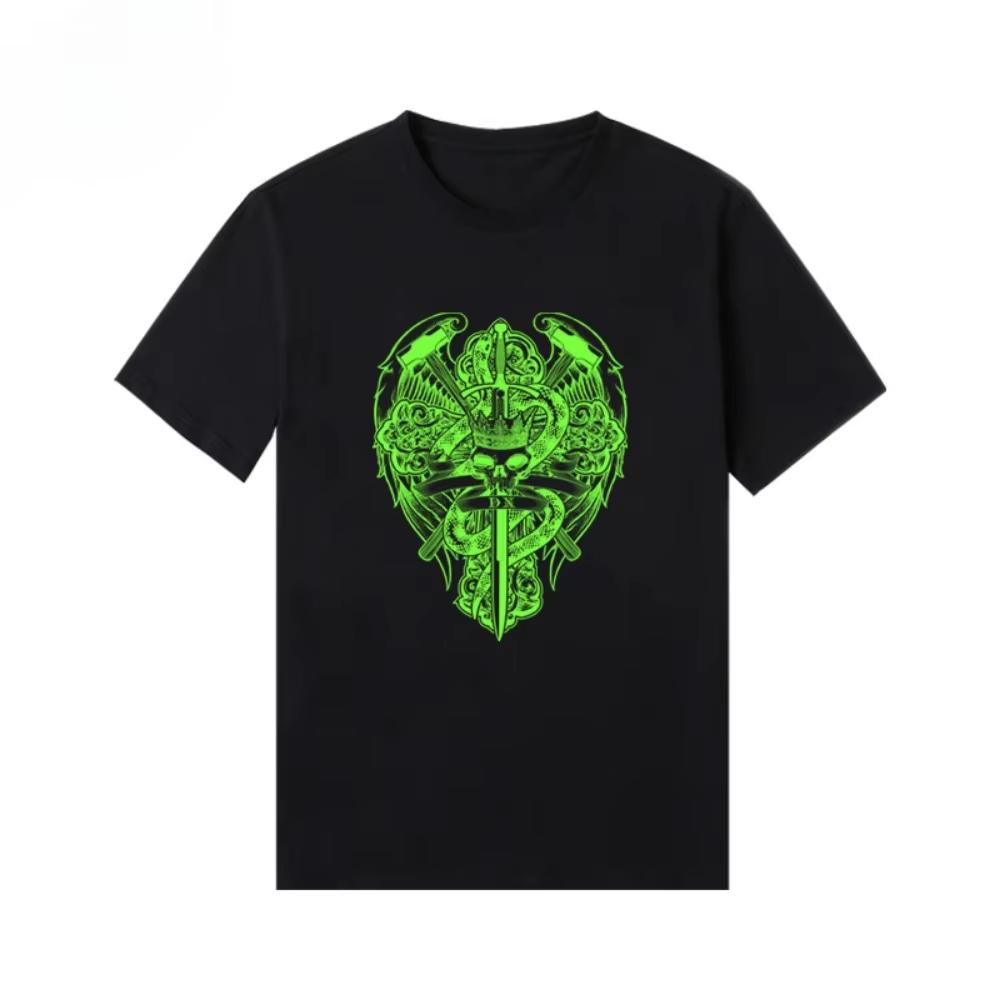 

2025 Лето Новая комбинированная футболка DX с коротким рукавом и принтом Свободная повседневная футболка из чистого хлопка XXXL